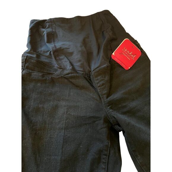 Isabel Maternity Crossover Panel Black Cut-off Jean‎ Shorts Size 14 NWT - Picture 3 of 11